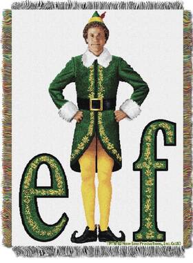 The Northwest Company 087918630475 Elf Movie Buddy Will Ferrell Woven Throw Blanket Wall Tapestry 48 Inch X 60
