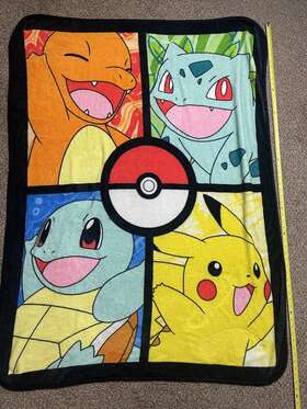 The Northwest Company 190604109039 Pok Mon Throw Blanket 46 Inch X 60 Pikachu Squirtle Charmander Bulbasaur