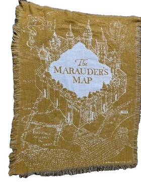 The Northwest Company 190604170282 Harry Potter Marauders Map Tapestry Woven Jacquard Throw Blanket 46 Inch X 59