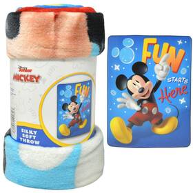 The Northwest Company 190604292823 Blanket - Disney Mickey Mouse Fun Here Blue 45x60 Silk Touch Soft Throw New