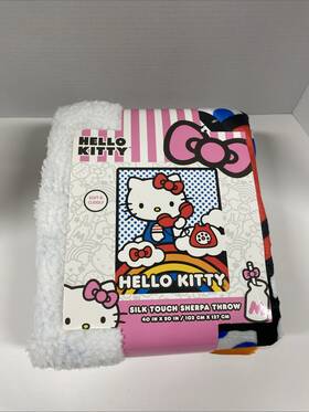 The Northwest Company 190604293462 New Hello Kitty On Phone Silk Touch Sherpa Super Soft Throw Blanket 40 Inch X50