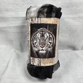 The Northwest Company 190604296845 Wild Heritage Raschel Throw Tiger Blanket 50 Inch X60 Super Soft