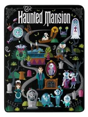 9875 The Northwest Company Disney Haunted Mansion Map Super Plush Throw Blanket 60 Inch X 46