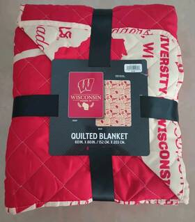 The Northwest Group 199124002260 Univ. Of Wisconsin Badgers Quilted Blanket 60x80 Red/cream Polyester The Northwest Group 199124002260 Univ. Of Wisconsin Badgers Quilted Blanket 60x80 Red/cream Polyester