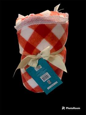 The Pioneer Woman 791551461166 Gingham Velvet Plush Throw With Crocheted Trim Nwt 50 Inch X72