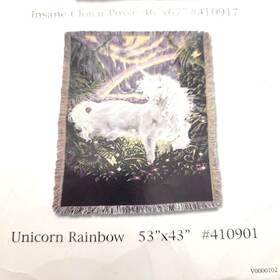 The Rug Barn 742075332005 American Classic Throw 43x53 Unicorn Rainbow Blanket