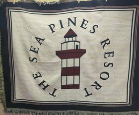 The Sea Pine Resort 047393871190 Light House Tapestry Throw Blanket Vintage Rare Read