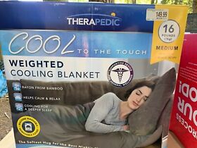 Therapedic 16 Lb. Medium Weighted Cooling Blanket In Grey 52inch With X 72inch L