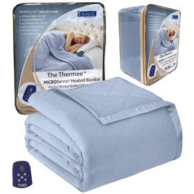 Thermee 718498104390 Micro Flannel Blanket Twin Size Heated With 10 Settings Prog