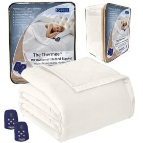 Thermee 718498104536 Micro Flannel Heated Blanket - Queen Size 10 Settings Rapid Heating Sand