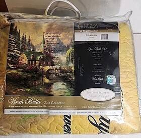 Dq5425q Thomas Kinkade New The Lords Prayer Quilted 3 Pc. Quilt Set 90 Inch X Full/queen