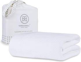 Thm-blnkt-drb16-white-k Threadmill Home Linen Luxury Cotton Blanket For King Size Bed All-seasons Breathable Oeko