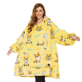 Three Poodle 974596037440 Oversized Sherpa Hoodie Blanket For Women Teens Cozy Gift Her