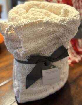 067101272 Threshold New Target Cable Knit Throw Blanket 50x60 Inch Beige Neutral Chenille