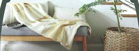 Threshold 191908032931 100% Cotton Yellow Tan Cream Striped Woven Throw Blanket 50 Inch X 60 New