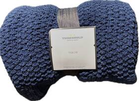 Threshold 191908615608 Knit Throw Blanket - Navy Blue 50 X 60 Inch Soft Warm New