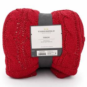 Threshold 191908669274 Throw Blanket Red Chenille 50x60 Inch Soft Home Decor Bedding