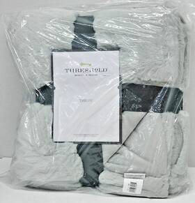 Threshold 191908670362 Faux Fur Soft Throw Blanket Light Gray 50 Inch X 60