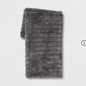 C870 Threshold 490671017313 50 Inch X 60 Textured Faux Fur Reversible Throw Blanket - Cream #c870