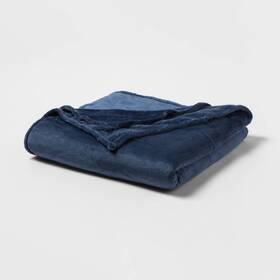 78421060 Threshold Twin/twin Xl Microplush Bed Blanket Metallic Blue - Cozy