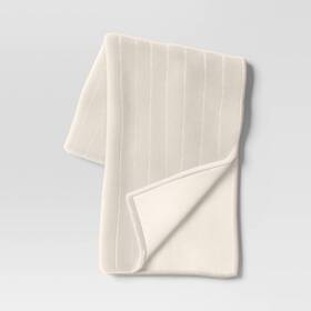 88068391 Threshold Channel Faux Fur Throw Blanket Ivory -