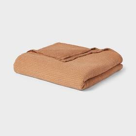 89638087 Threshold Full/queen Tencel Lyocell Waffle Bed Blanket Brown -