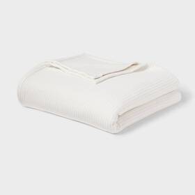 89638093 Threshold Full/queen Matelass Bed Blanket Ivory -