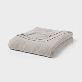 89638099 Threshold King Sweater Knit Bed Blanket Gray - 89638099 Threshold King Sweater Knit Bed Blanket Gray -