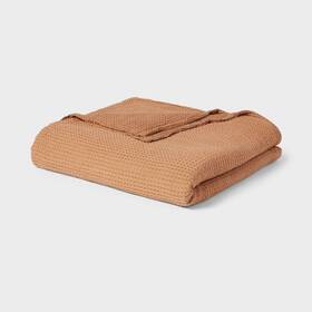 90182651 Threshold Twin/twin Extra Long Tencel Lyocell Waffle Bed Blanket Brown