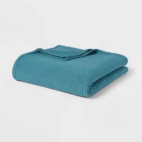 90182653 Threshold Twin/twin Extra Long Matelass Bed Blanket Blue -