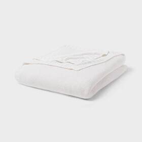 90182654 Threshold Sweater Knit Throw Bed Blanket 92x66 Year-round White Twin Xl