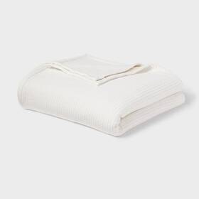 90182655 Threshold Matelasse Throw Bed Blanket Viscose 92x66 Heavyweight Ivory Twin Xl