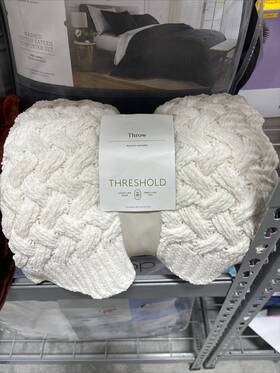90572653 Threshold Chenille Knit Throw Blanket Ivory -