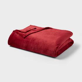 90717771 Threshold Family Blanket Knitted Lightweight Red Jumbo
