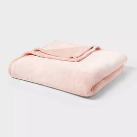 92205994 Threshold Full/queen Microplush Blanket Pink -