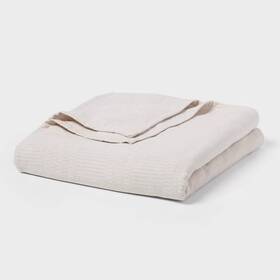 92206029 Threshold Full/queen Chenille Jacquard Blanket Gray Geo -