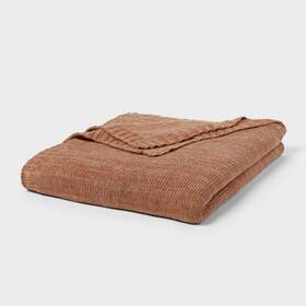 92206042 Threshold Full/queen Knit Blanket Brown -