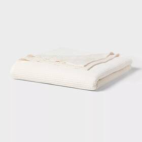 92382630 Threshold King Tencel Lyocell Waffle Bed Blanket Ivory -
