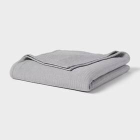 93051902 Threshold King Matelasse Bed Blanket Light Gray -