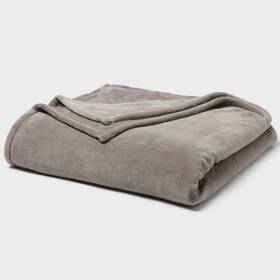94244915 Threshold Ultra Plush Blanket Full/queen Gray 90x92 Soft Bed New