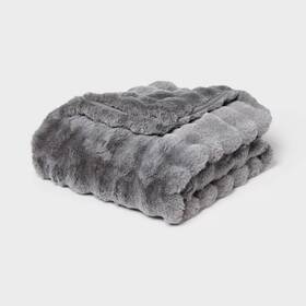 94338977 Threshold Bubble Fur Blanket Gray -
