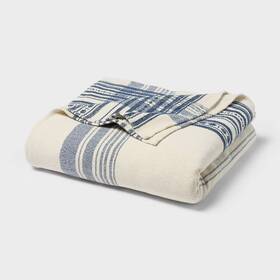 94822966 Threshold Full/queen Yarn Dyed Plaid Cotton Blanket Ivory -