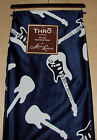 Thro By Marlo Lorenz Navy Blue Guitar Print Fleece Throw 44 X 60 Nwt 807882130661