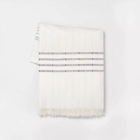 Throw Blanket Cream With Black Stripes Hearth And Hand Magnolia