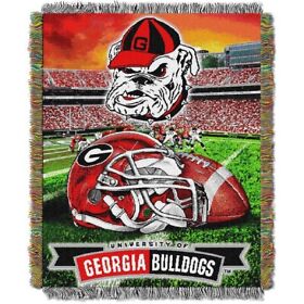 Throw Blanket Woven Tapestry Georgia Bulldogs Home Field Advantage 48inch X 60inch