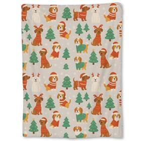 Ha05b508095654 Ti Caldi Christmas Dog Blanket Soft Lightweight Flannel Cute Holiday Puppy Print Thro
