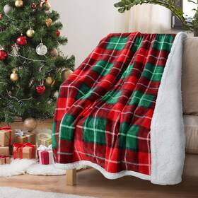 Tirrinia 011517442452 Sherpa Blanket Throw Soft Fleece Reversible Sofa Couch Bed Microfiber