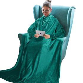1trsn100gn-tbcb Tirrinia Wearable Blanket With Sleeves - Cozy Green For Adults Gifts