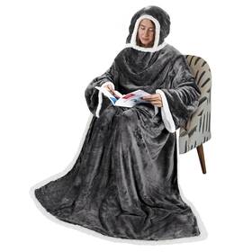1trsn410gy Tirrinia Sherpa Hood Wearable Blanket For Adult Women And Men Super Soft Comfy