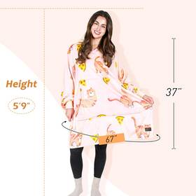 Tirrinia 791742550754 Oversized Blanket Hoodie Sweatshirt Wearable Fleece Pullover For Adults
